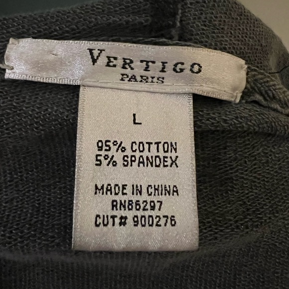 Vertigo Paris Grey embellished sweatshirt Large worn once hoodie - Picture 12 of 12